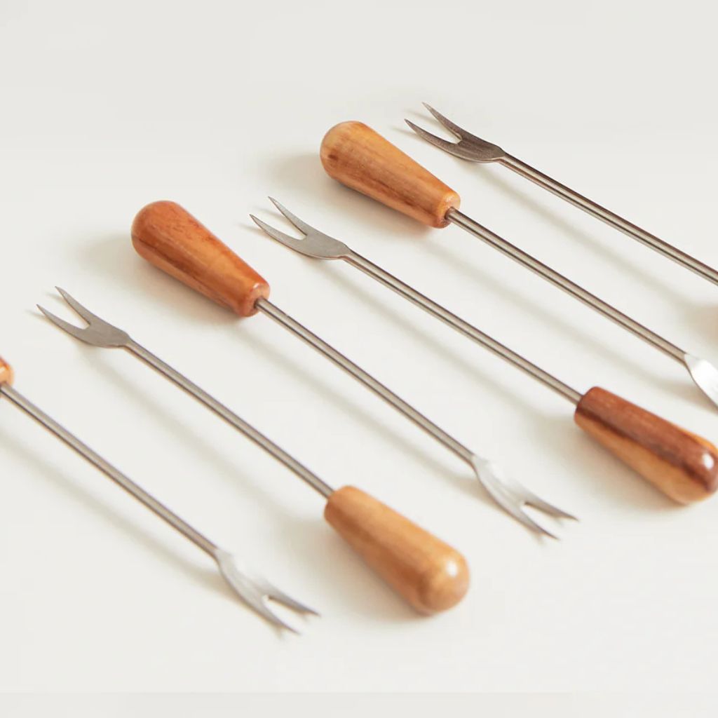 Italian Olivewood Aperitivo Bowls and Forks Sets
