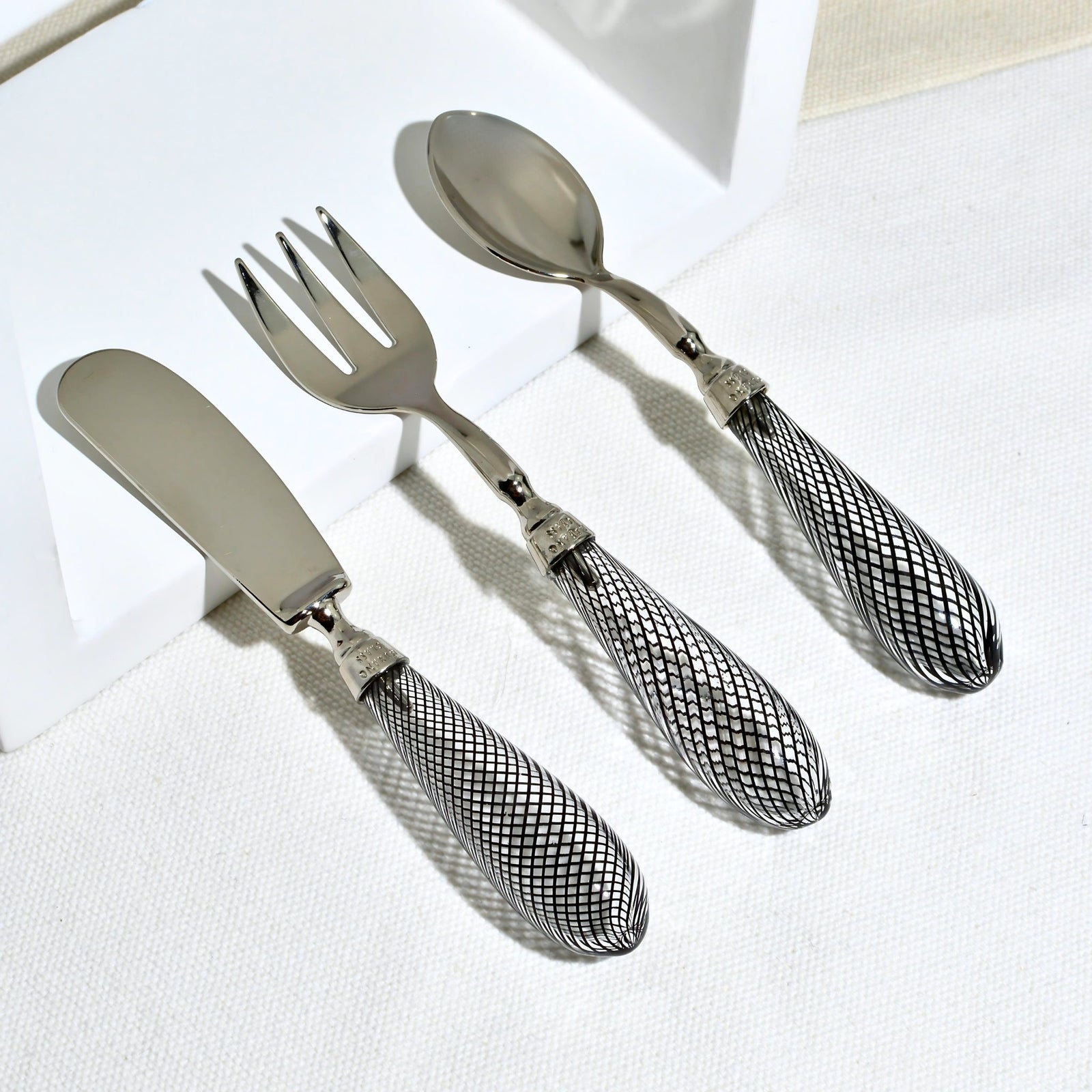 Murano Glass Appetizer Utensils, Set of 3, Made in Italy - My Italian Decor