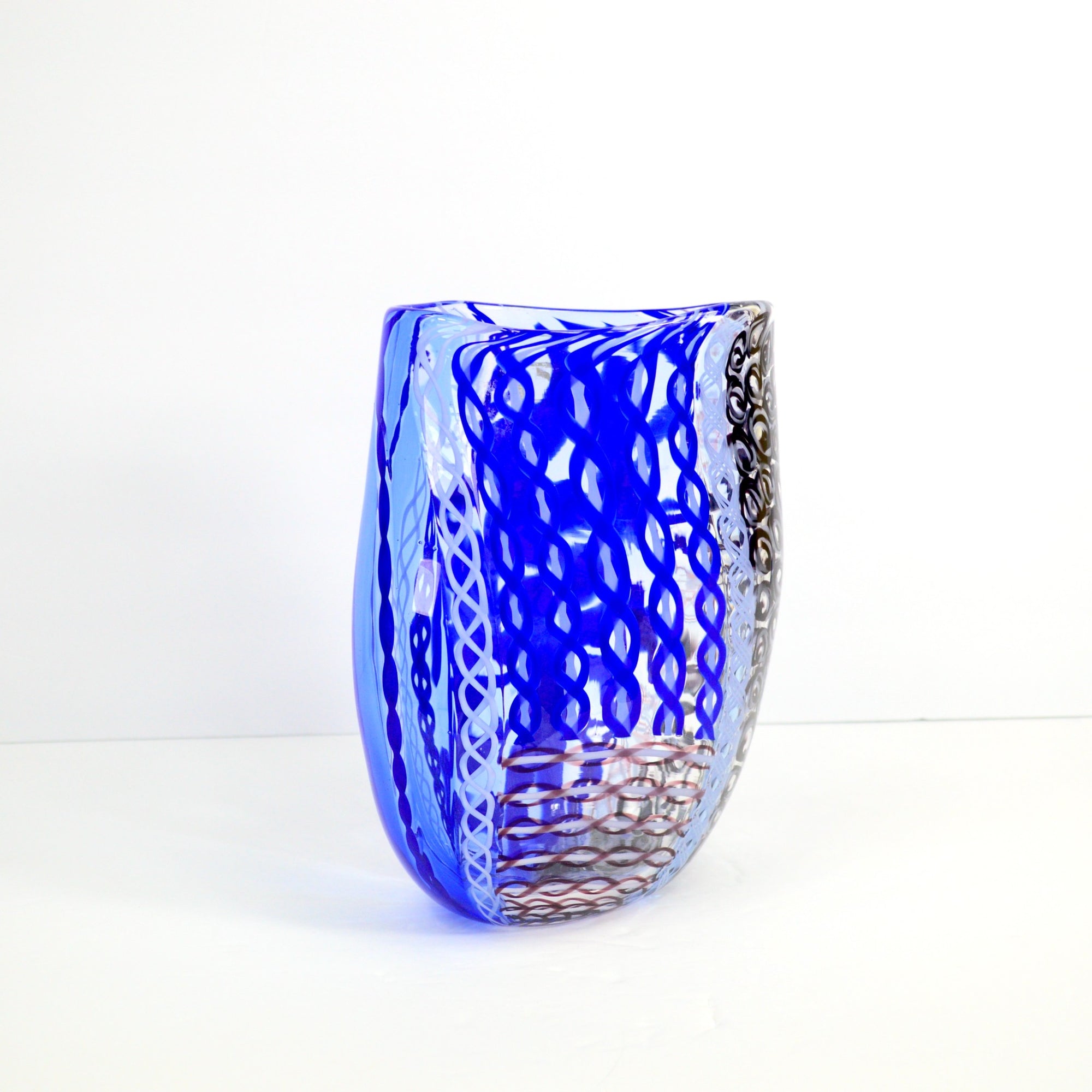 Murano Glass Large Luxury Art Vase, Vessel, Blue - My Italian Decor