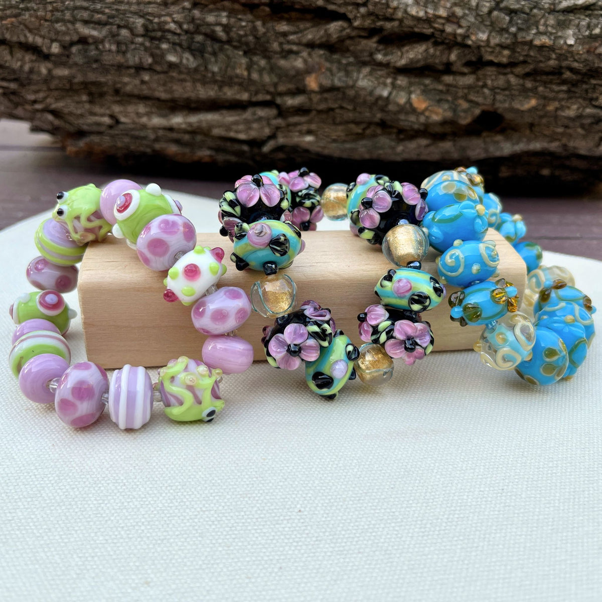 Aurora Bracelet / Earrings, Floral, Handcrafted in Italy