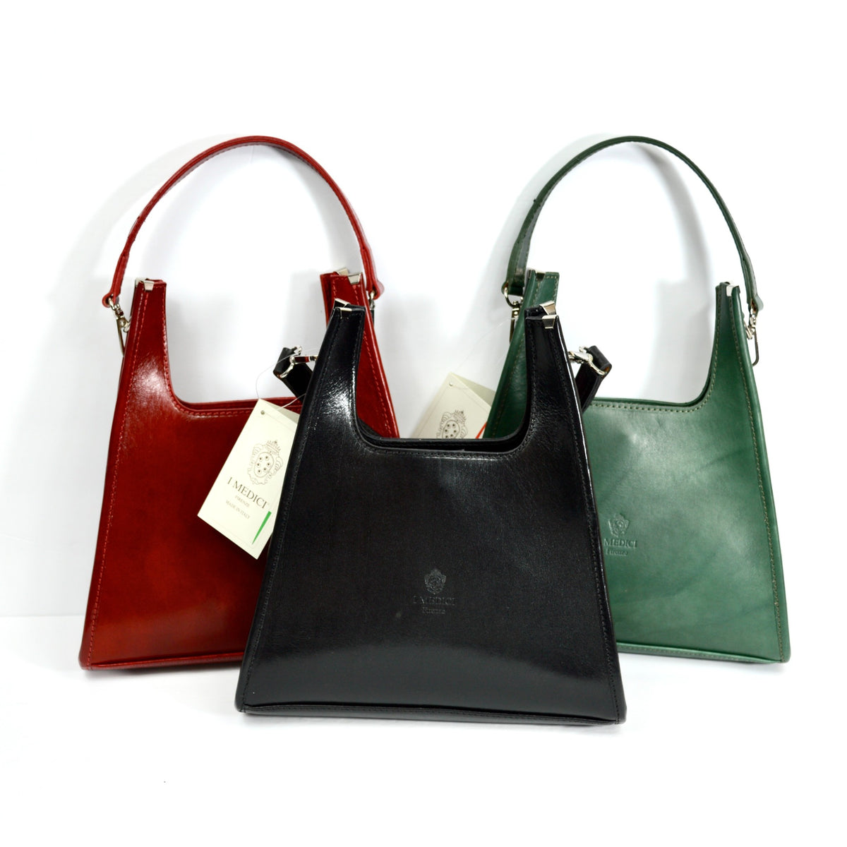 Bari Italian Leather Handbag with detachable strap, Made in Italy - My Italian Decor