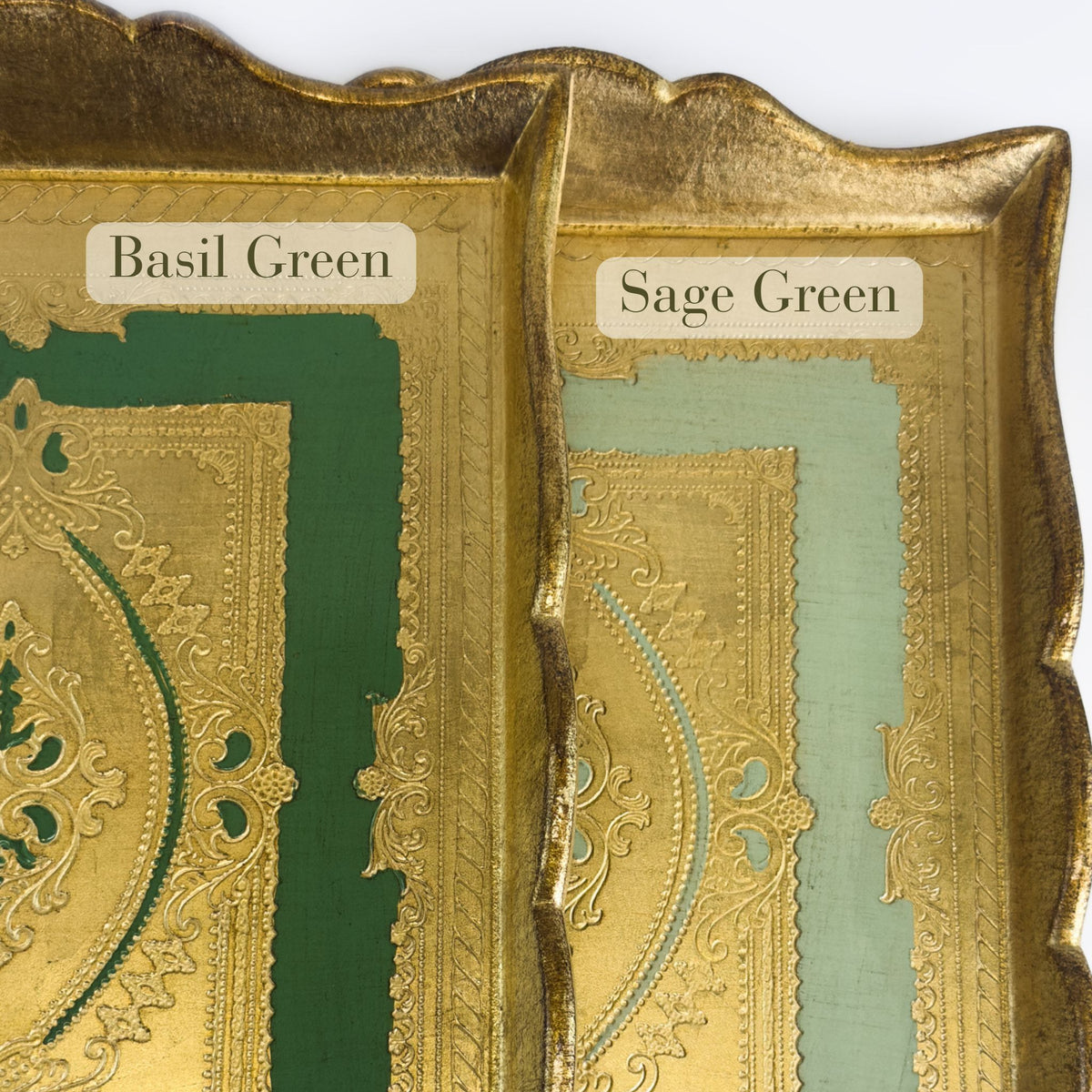 Florentine Carved Deep Sided Rectangle Tray, Made in Italy