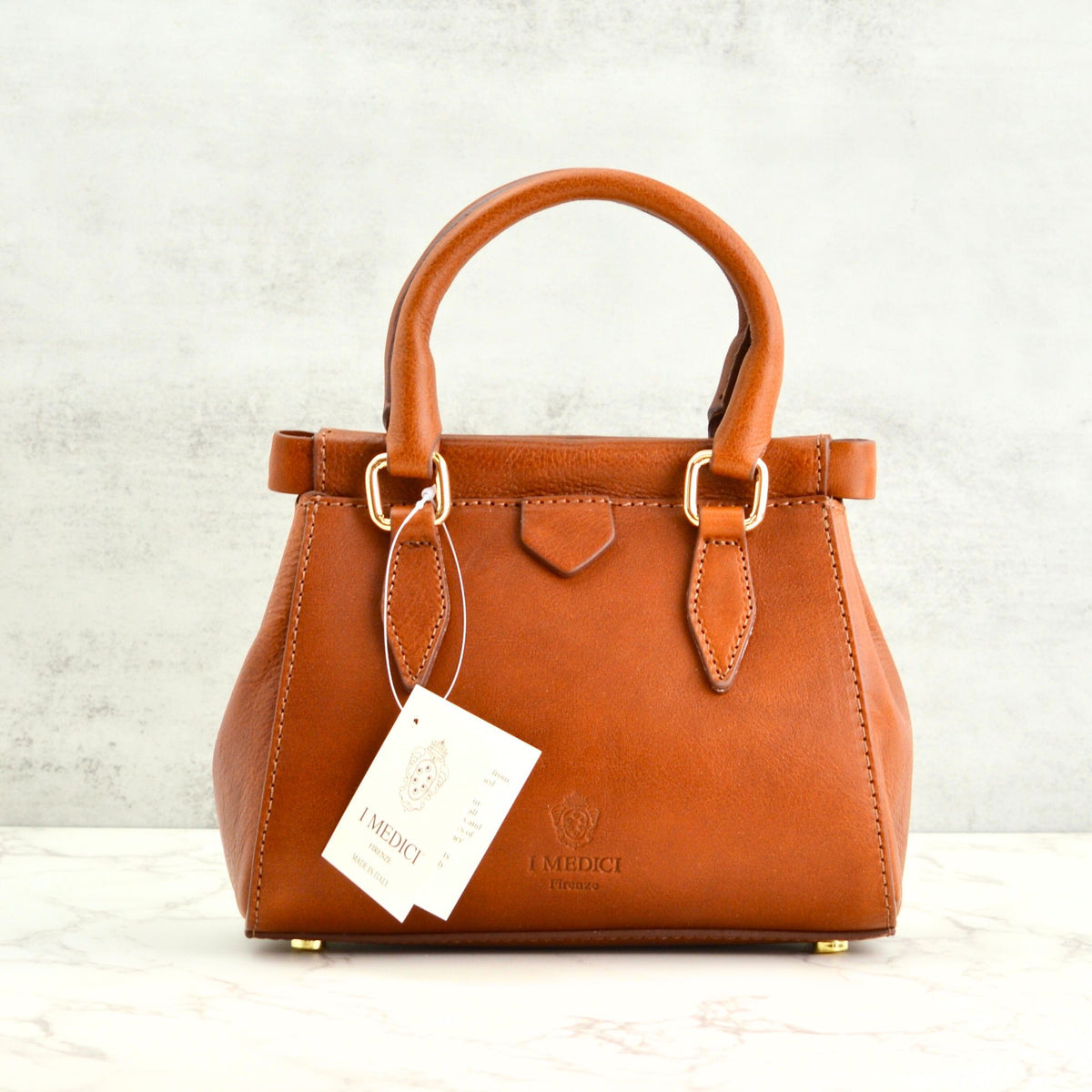 Lizzy &amp; Betta Top Handle Bag, Italian Leather - My Italian Decor