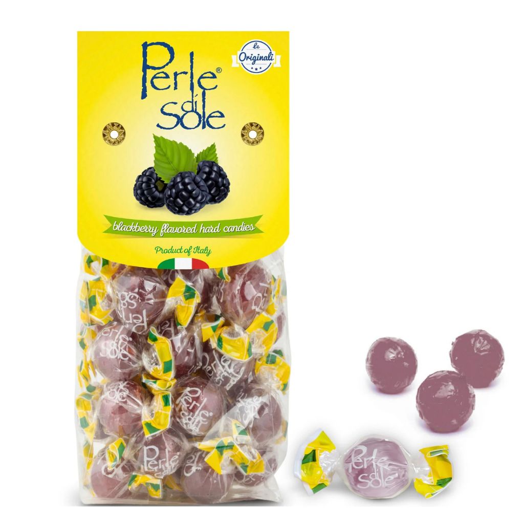 Set of 3 Bags Blackberry Hard Candy Drops, Made in Italy