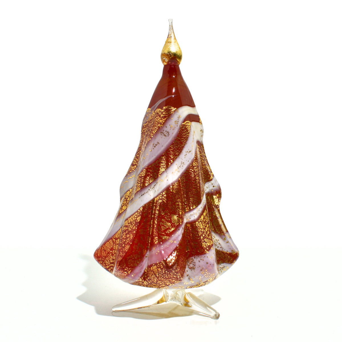 Murano Blown Glass Vento Christmas Tree,  Handmade, 24k Gold