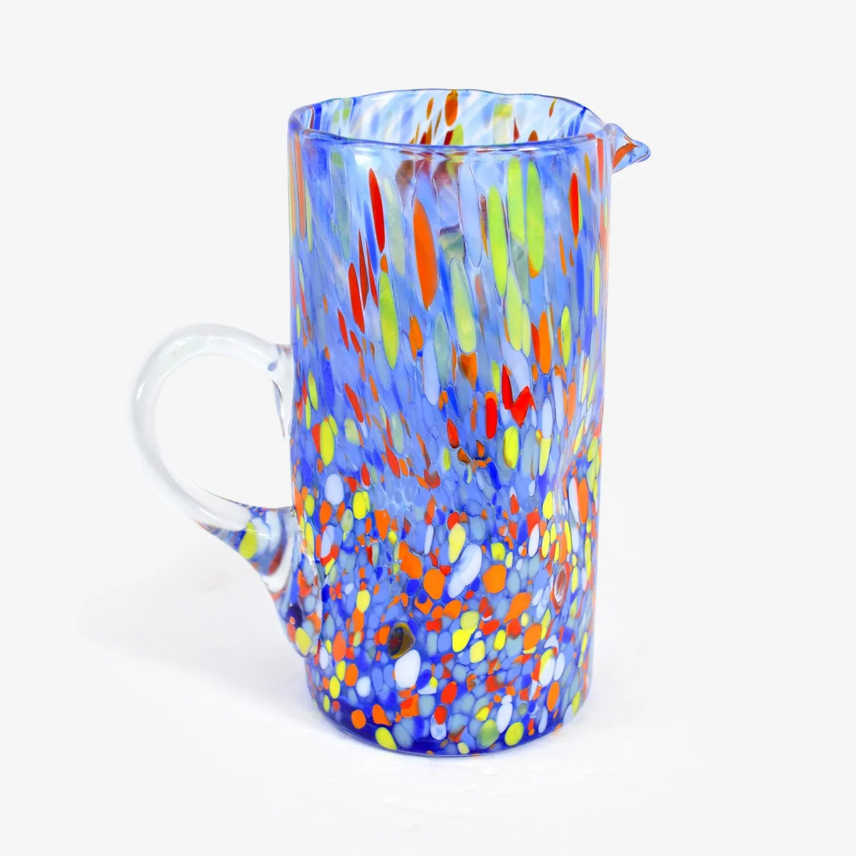 Franco Murano Glass Pitcher, Red or Blue, Made in Italy