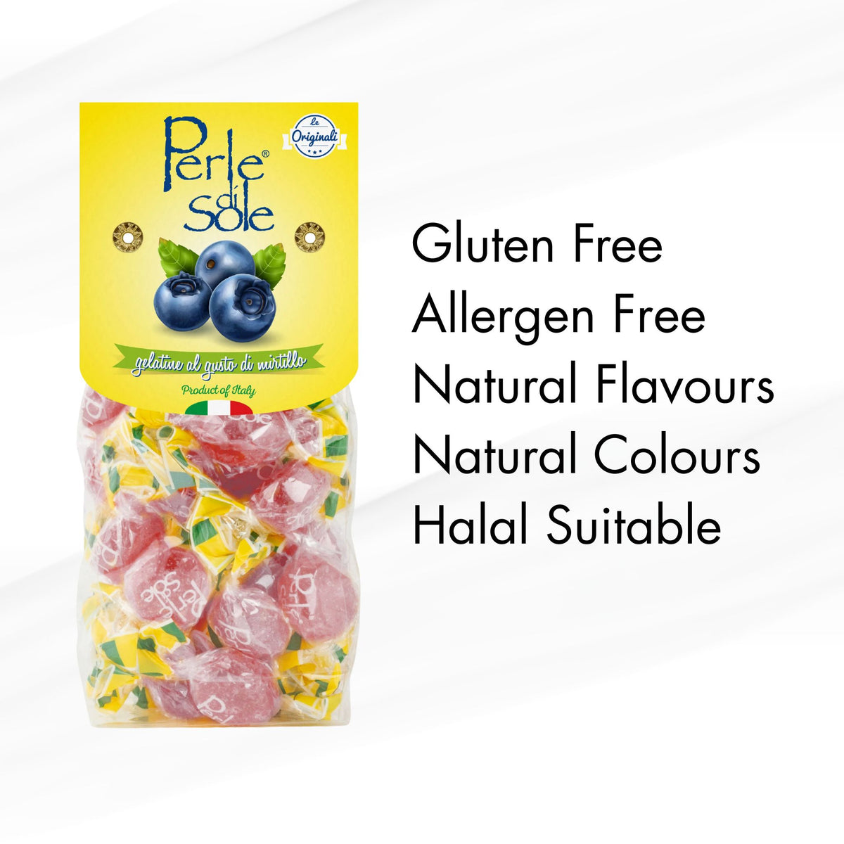 Perle di Sole, Blueberry Gelee Candies, 3 Bag Set, Made in Italy