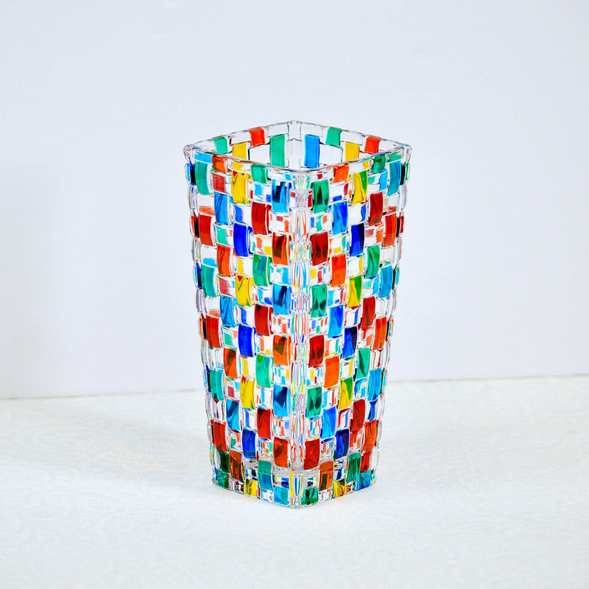 Bossanova Vase, Medium, Hand Painted Crystal, Made in Italy - My Italian Decor