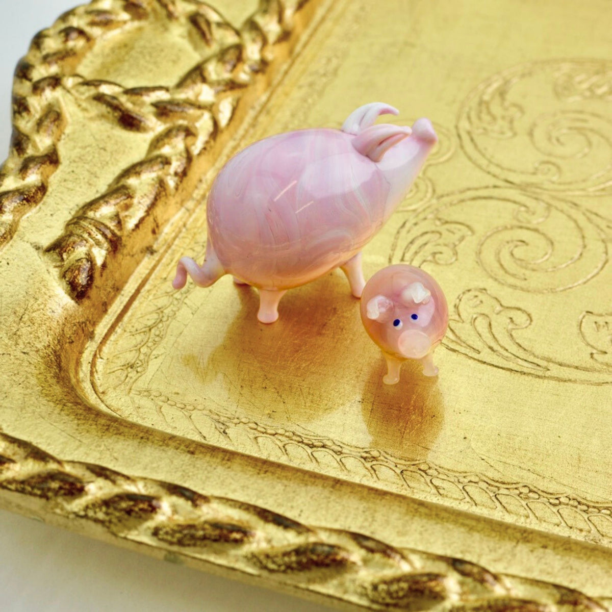 Murano Glass Pig, Glass Sculpture Figurine, Made in Italy