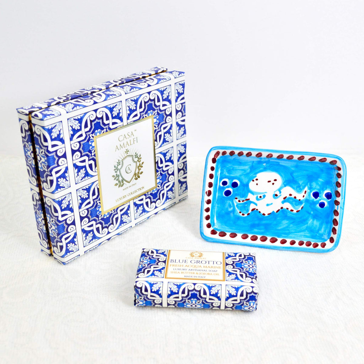Soap and Dish Set - Octopus, Blue - Made in Italy - My Italian Decor
