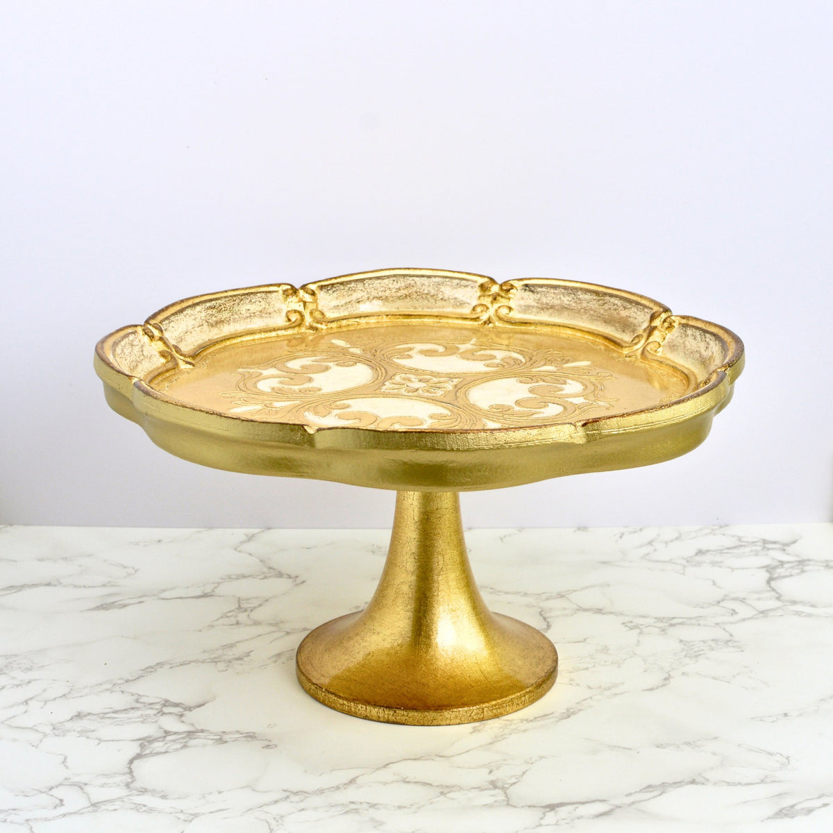 Florentine Carved Gilded Wood Cake Stand