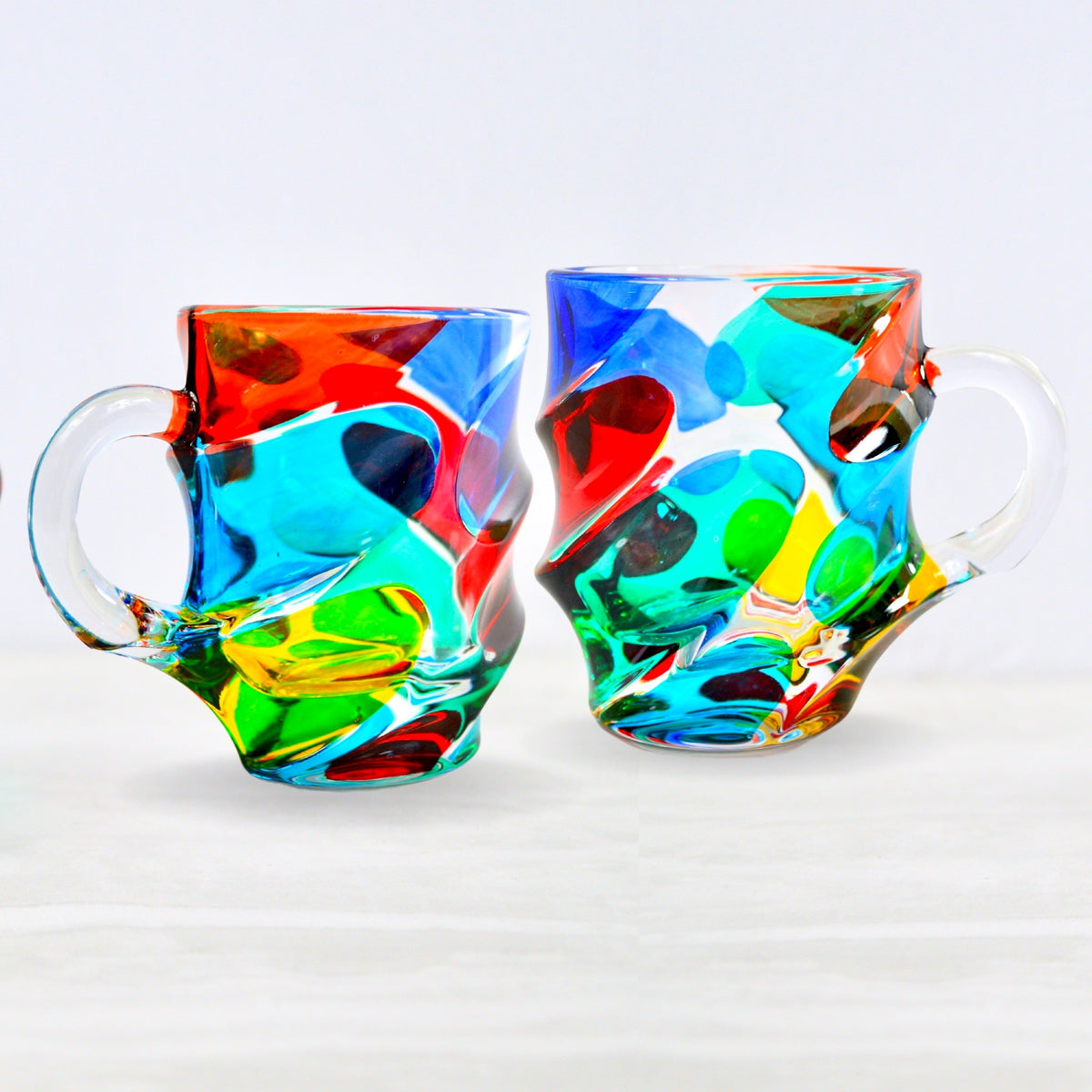 Caly Espresso Mugs, Tea Cups, Set of 2, Hand Painted Crystal, Made in Italy - My Italian Decor