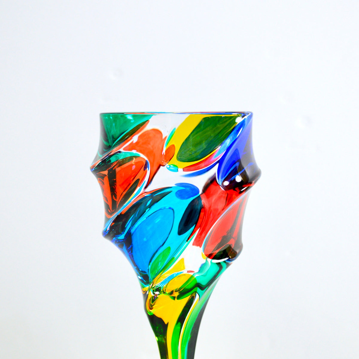Caly Wine Glasses, Set of 2, Hand Painted Italian Crystal - My Italian Decor