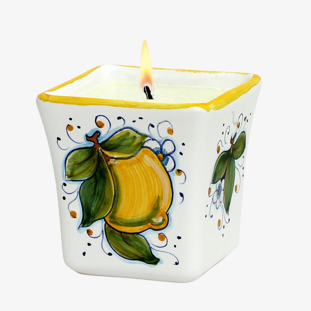 Flared Square Candle, Positano Limoni Design