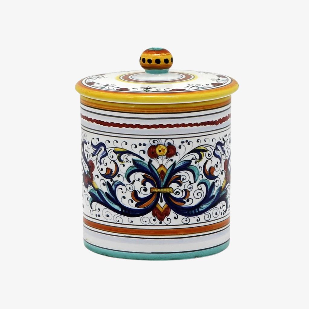 Hand Painted Deruta Ceramic Canister, Ricco Design