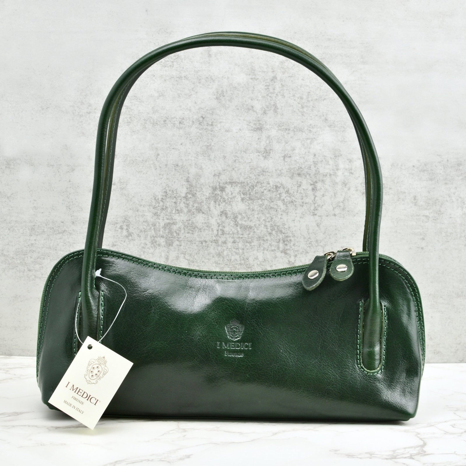 Collection of Carina Shoulder Bags in various colors made from Italian leather, stylish handbags by MyItalianDecor.