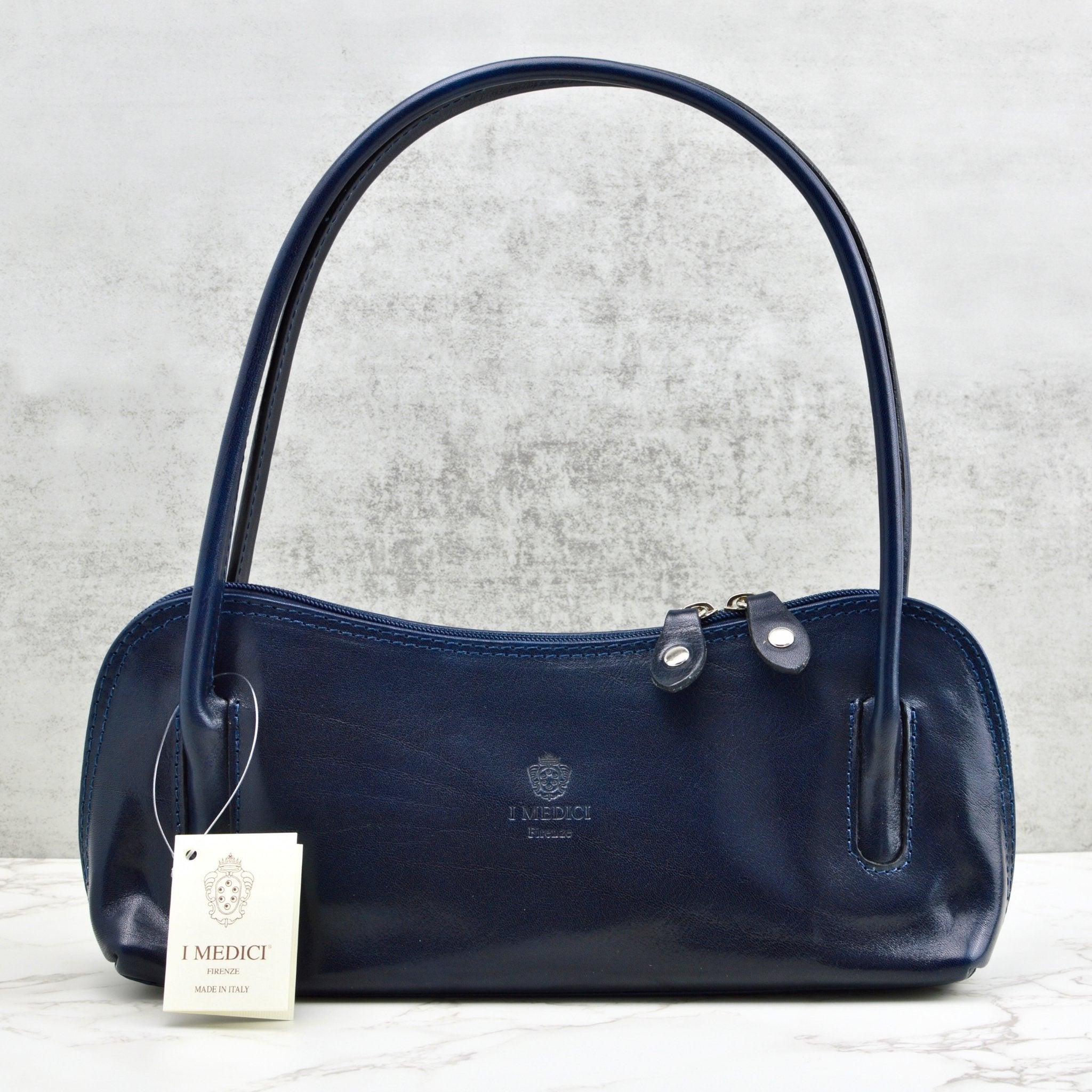 Carina Midnight Italian leather shoulder handbag by MyItalianDecor, featuring a sleek design and elegant craftsmanship.