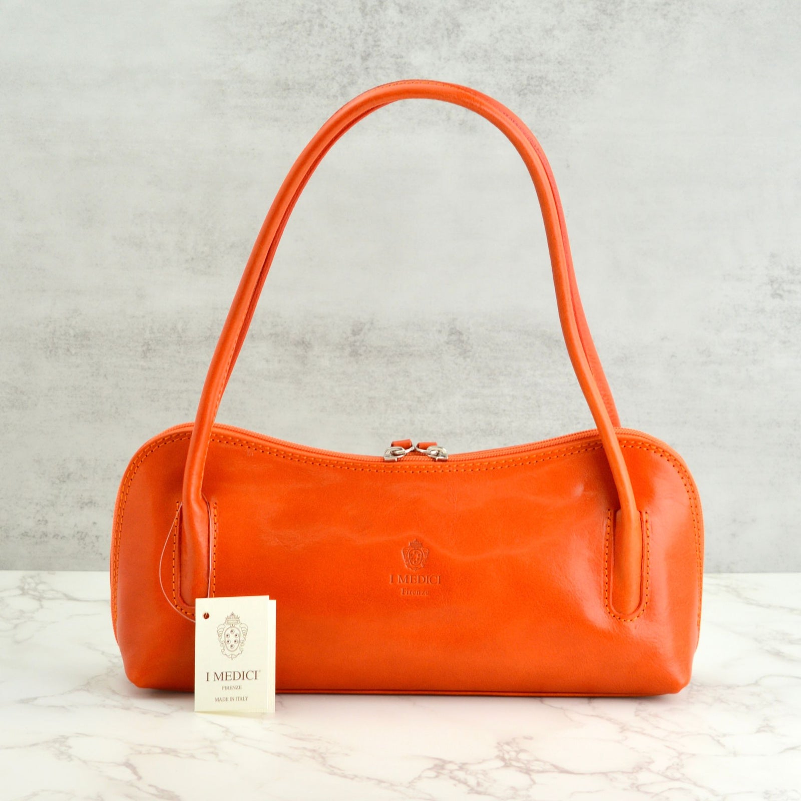 Collection of Carina Shoulder Bags in various colors made from Italian leather, stylish handbags by MyItalianDecor.
