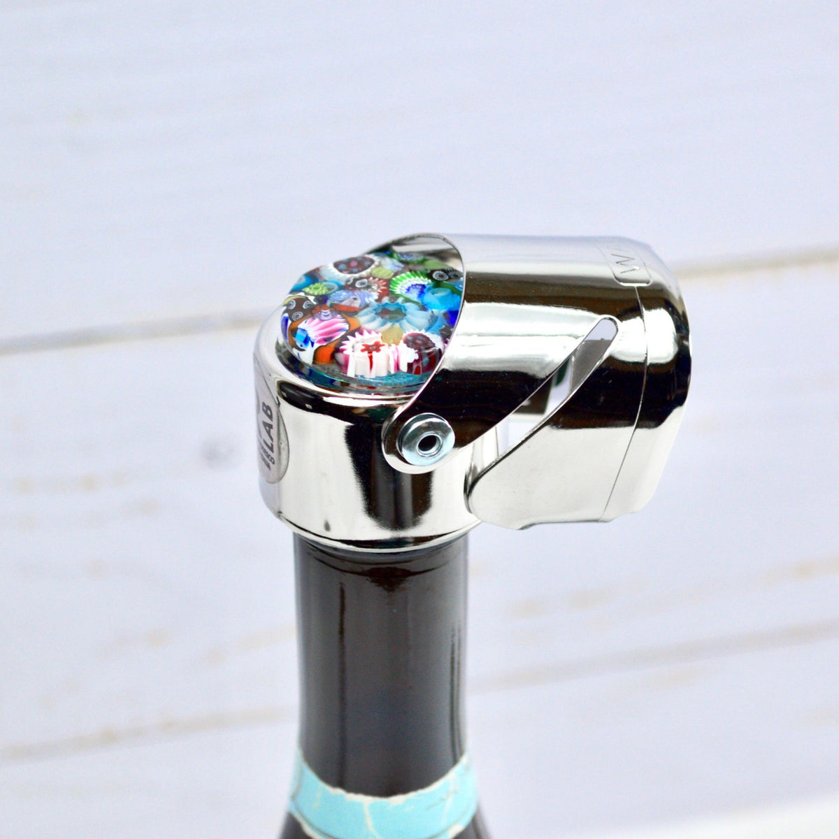 Champagne Stopper with Murano glass and millefiori, Made in Italy - My Italian Decor