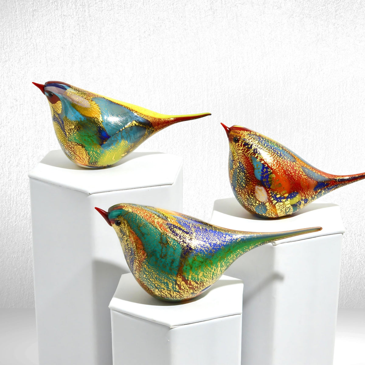 Murano Blown Glass Chirpie Bird, Figurine, Cinzia, Made in Italy