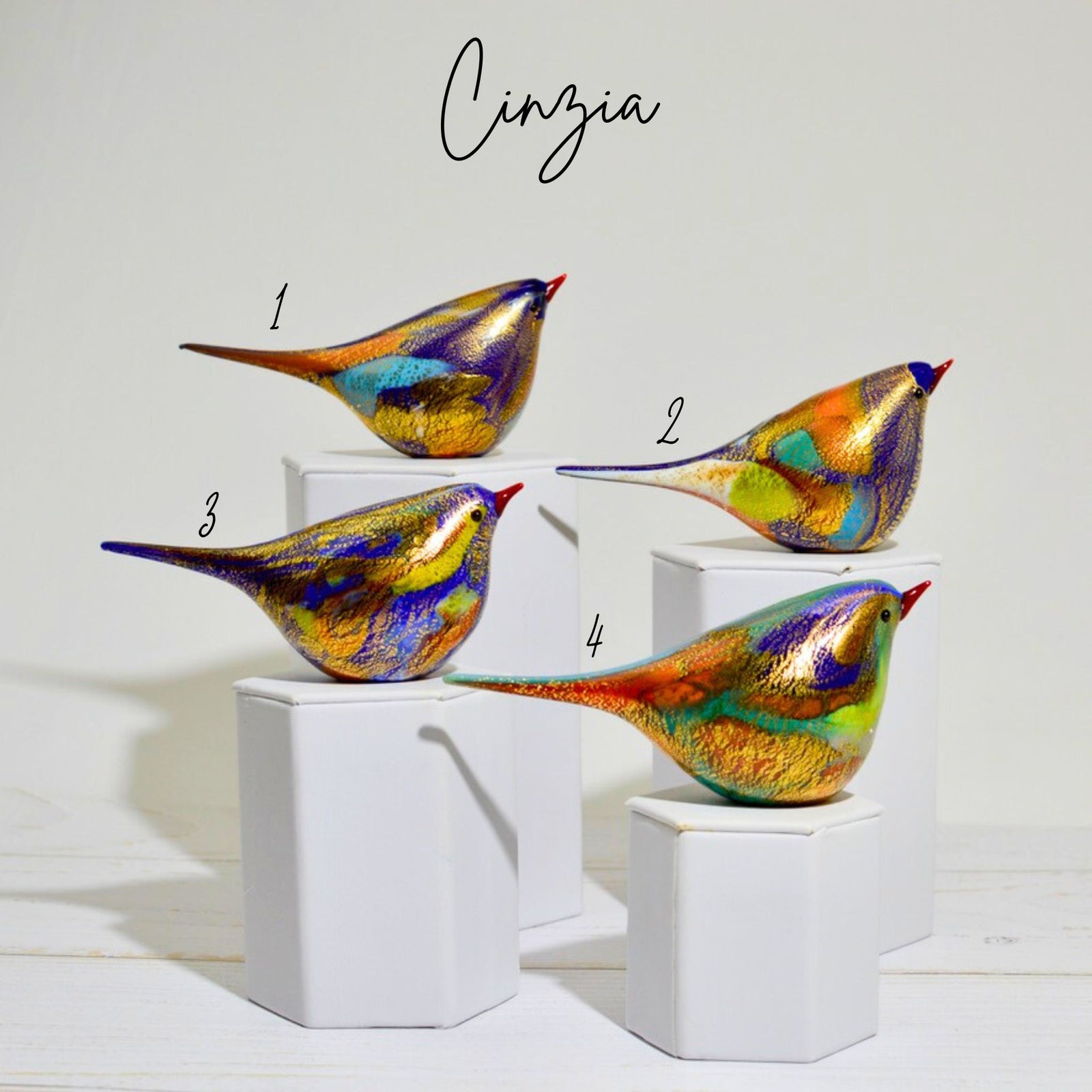 Murano Blown Glass Chirpie Bird, Figurine, Cinzia, Made in Italy - My Italian Decor