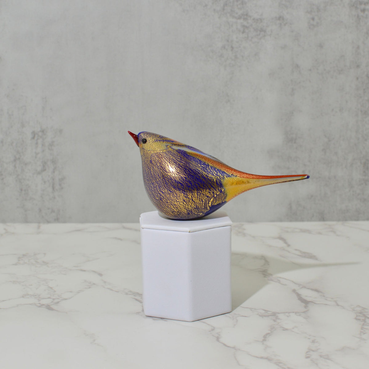 Murano Blown Glass Chirpie Bird, Figurine, Cinzia, Made in Italy