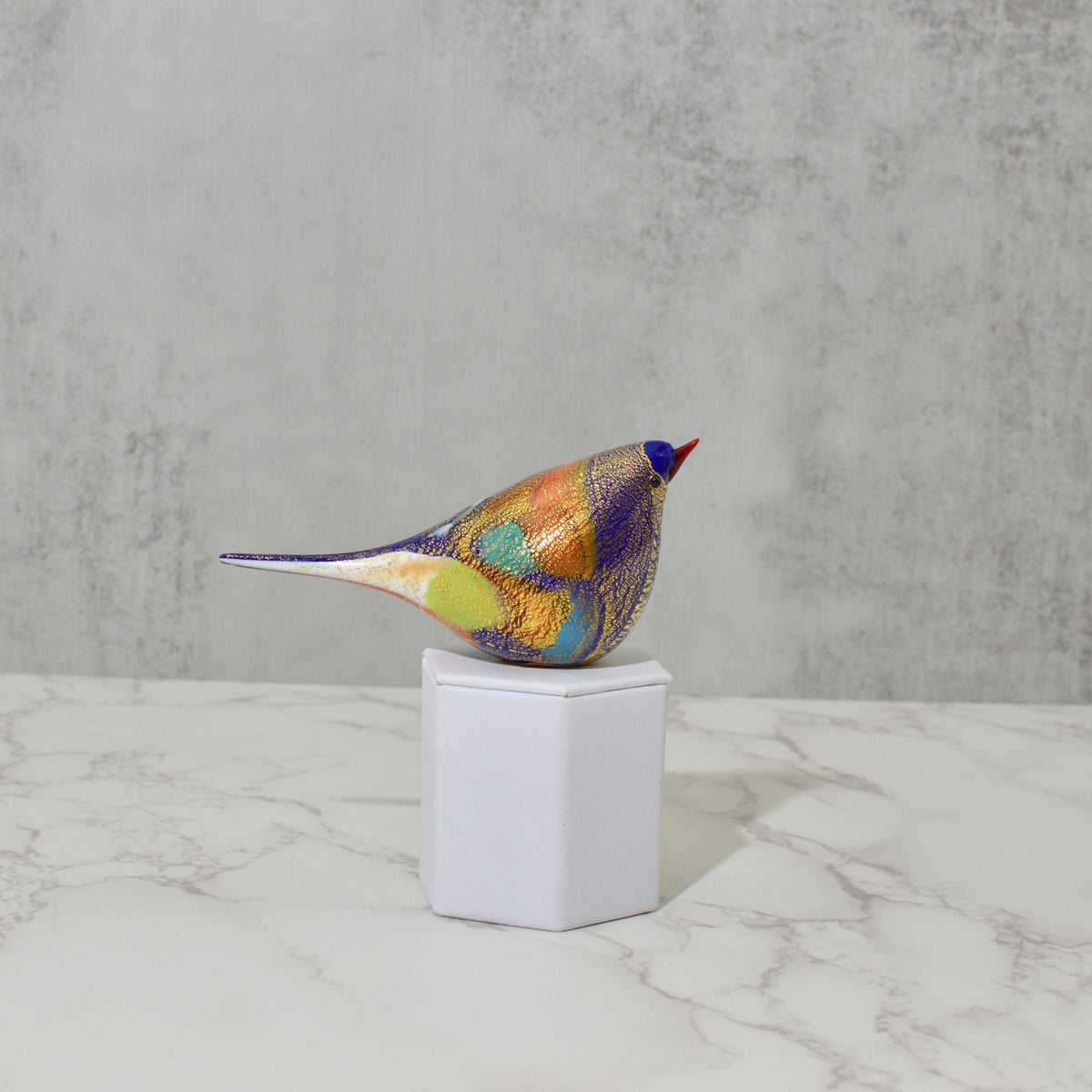 Murano Blown Glass Chirpie Bird, Figurine, Cinzia, Made in Italy