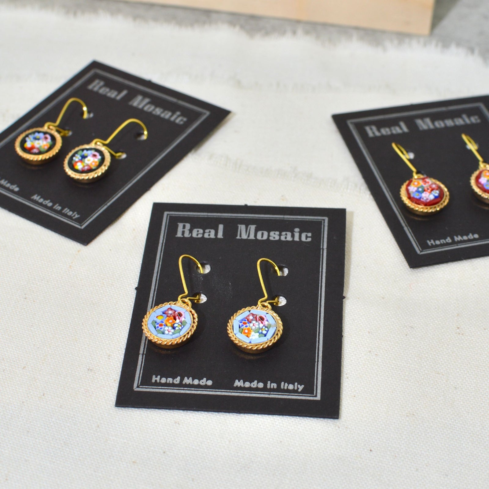 Florentine Micro Mosaic Earrings, Small Circle, Made in Italy - My Italian Decor