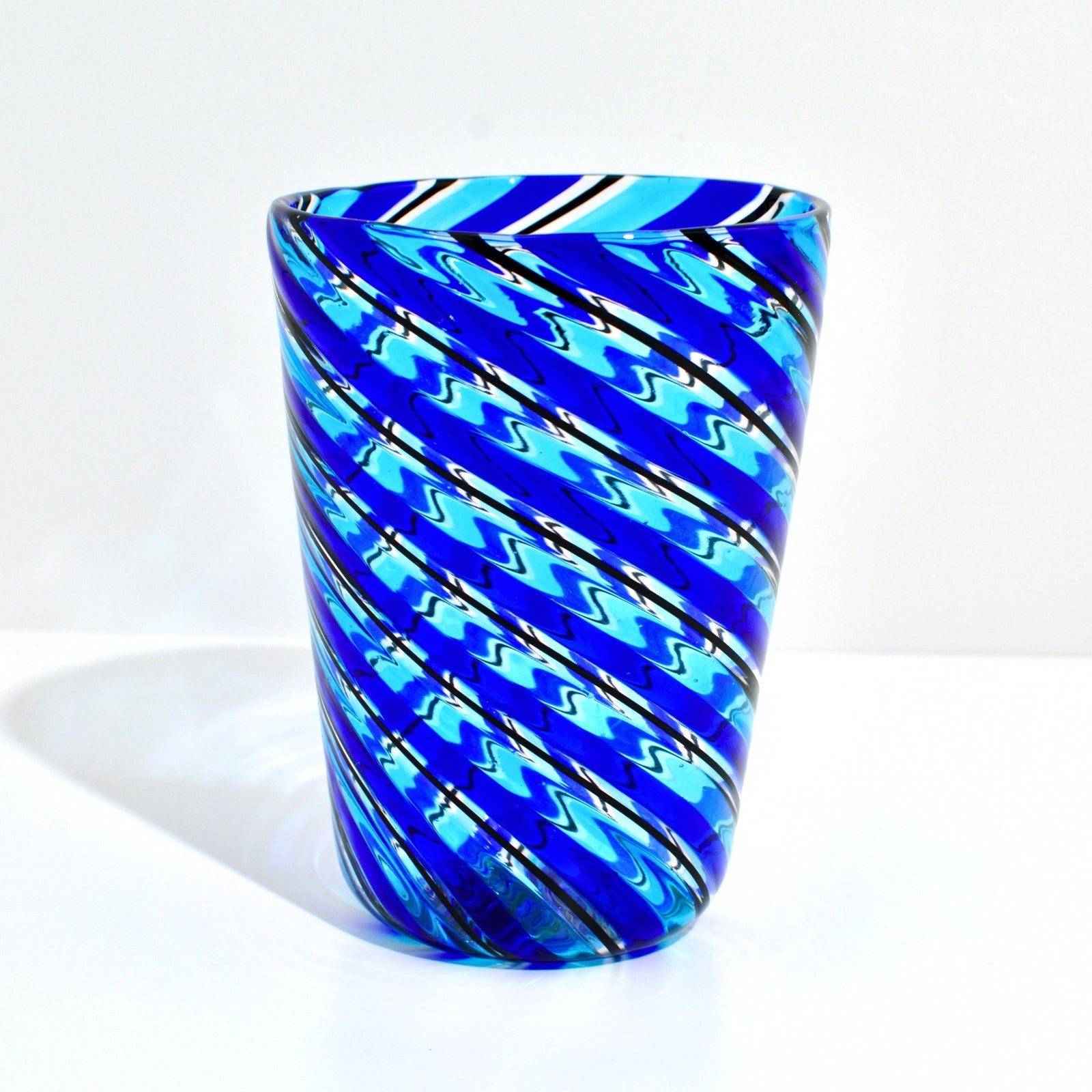 Murano Glass Filligrana Drinking Glass Tumblers, Made in Italy - My Italian Decor