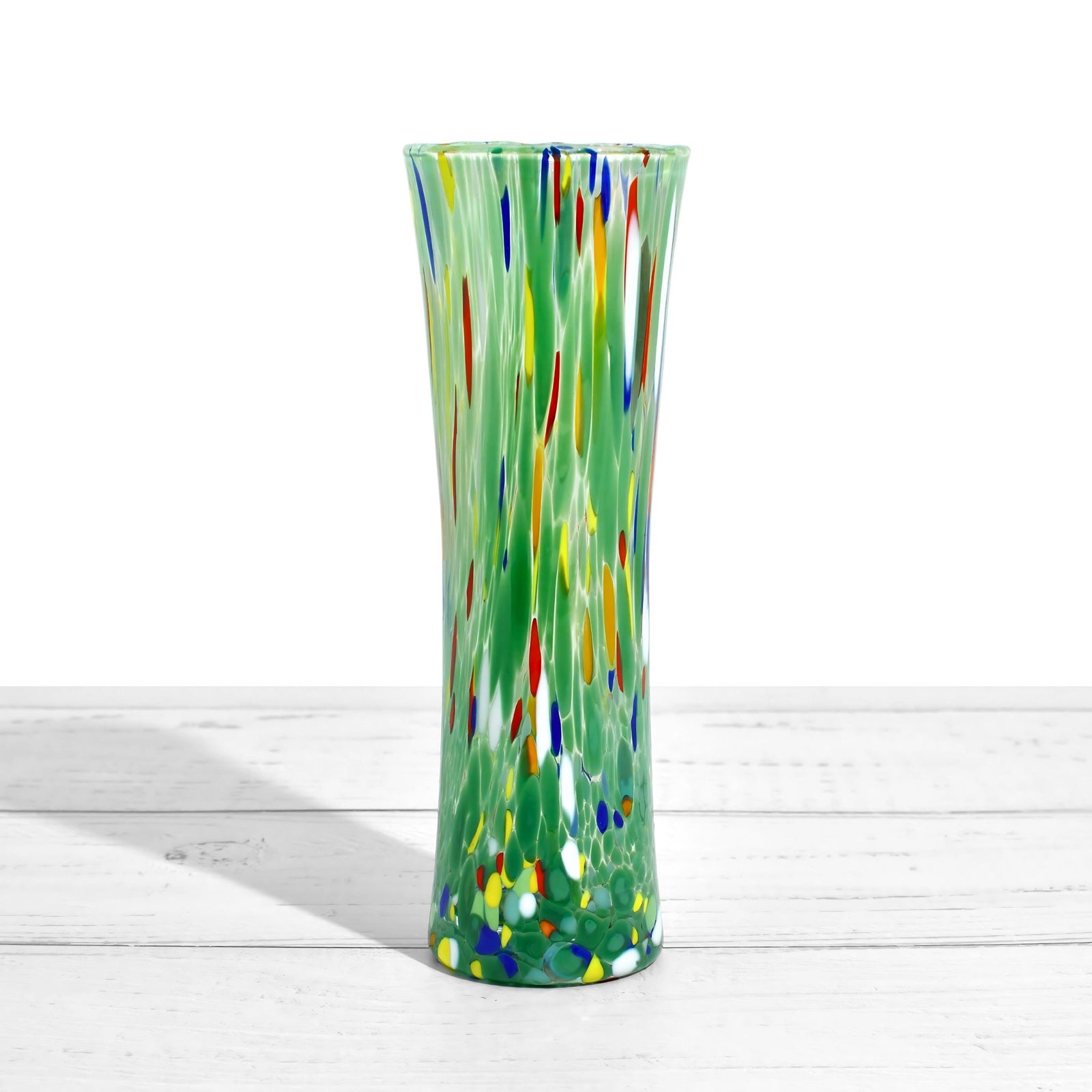 Colorful Murano glass bud vase by MyItalianDecor, featuring a contemporary design with flowers, made in Italy.