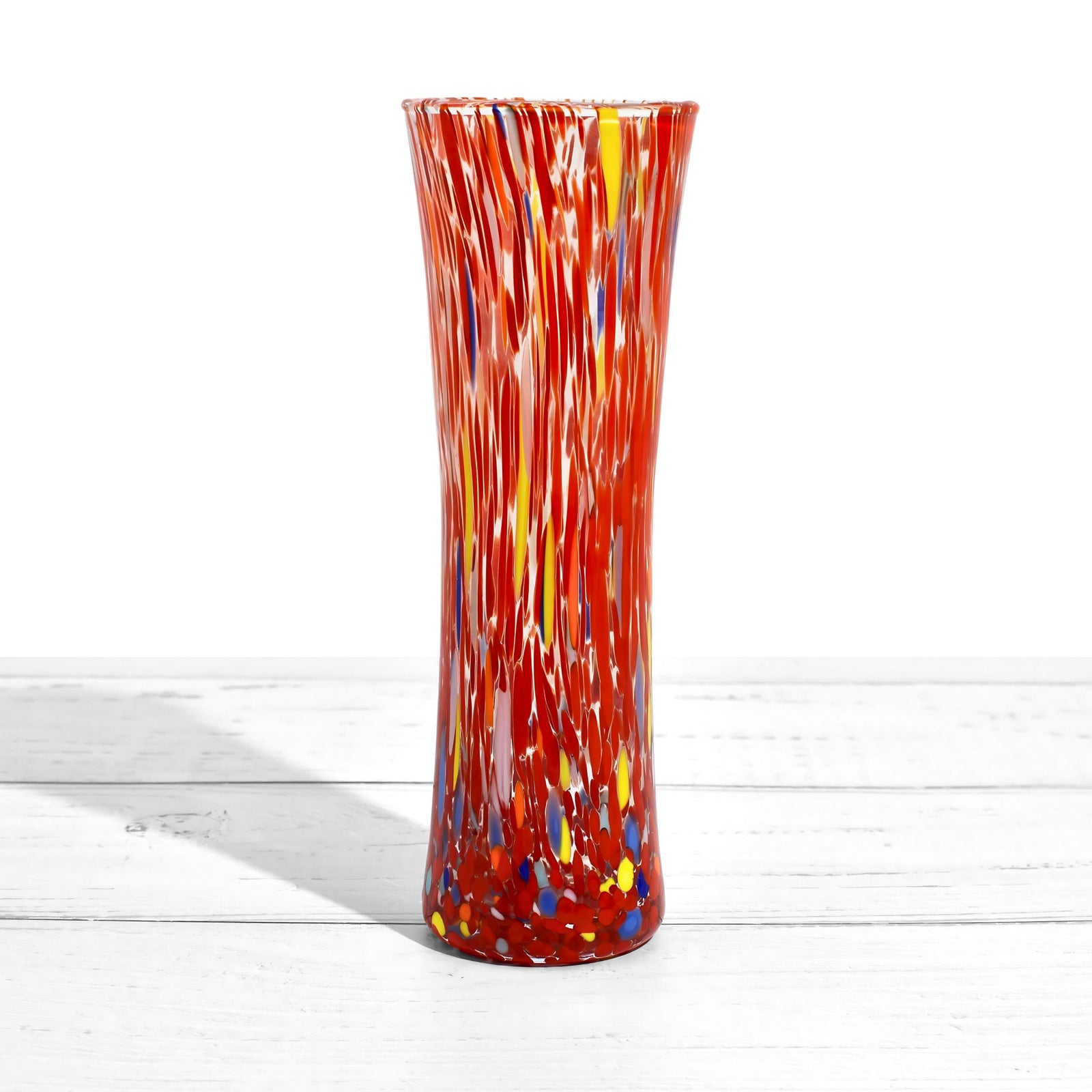 Colorful Murano glass bud vase by MyItalianDecor, featuring a contemporary design with flowers, made in Italy.