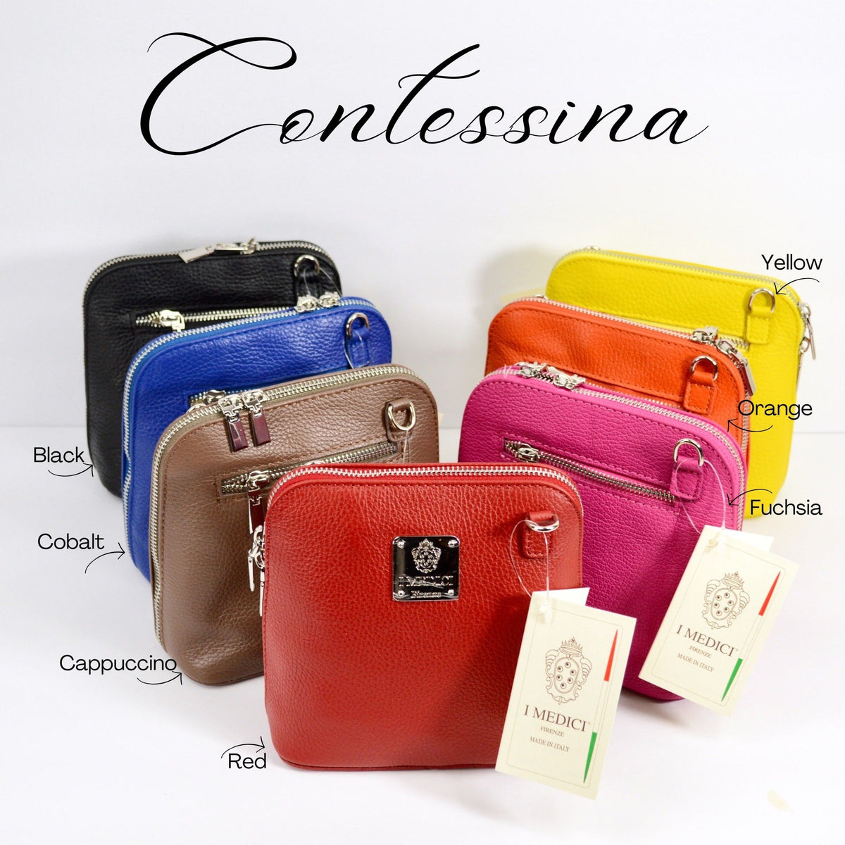 Contessina Crossbody Bag, Italian Leather - My Italian Decor