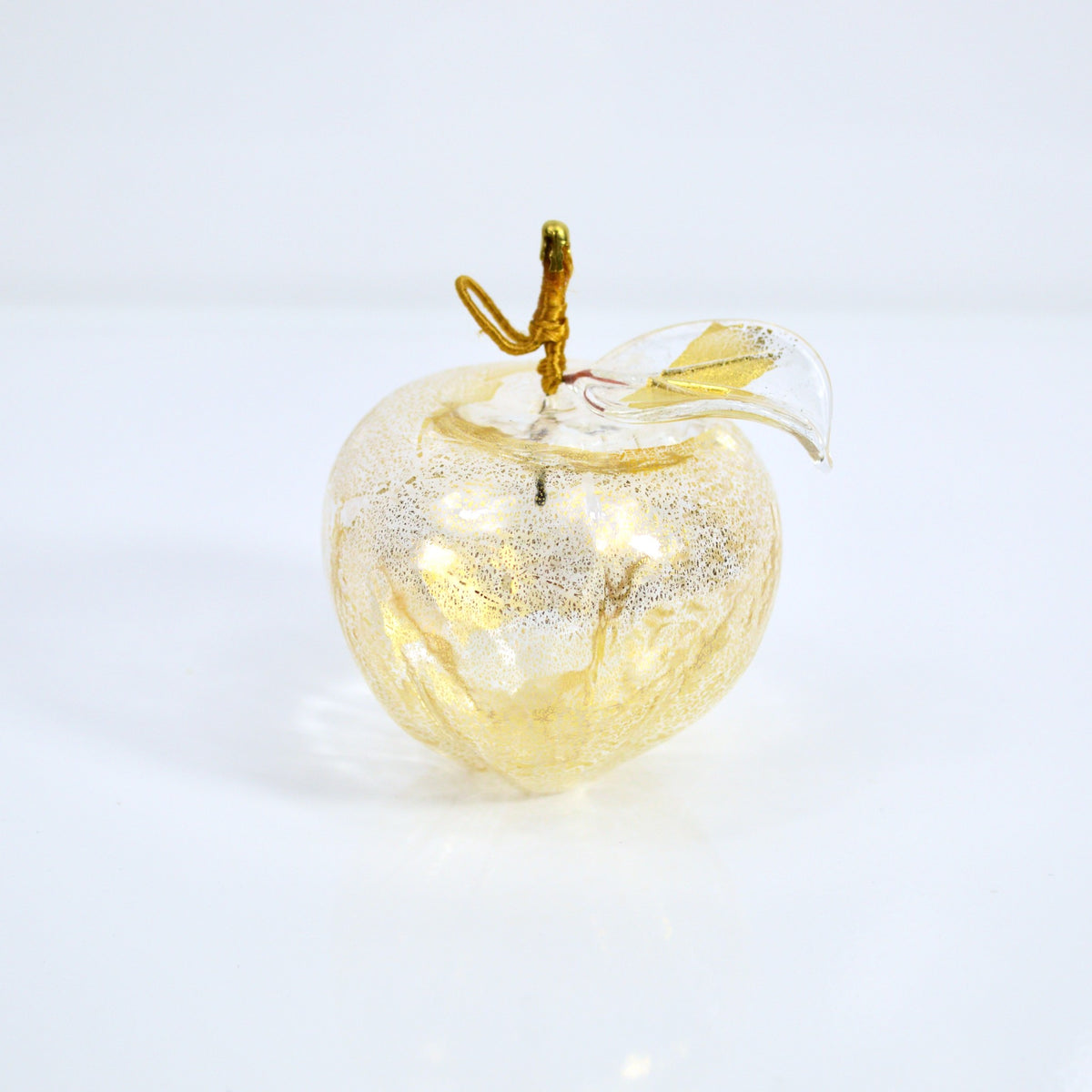 Murano Blown Glass Apple, 24k Gold Foil, Hand Blown in Italy - My Italian Decor