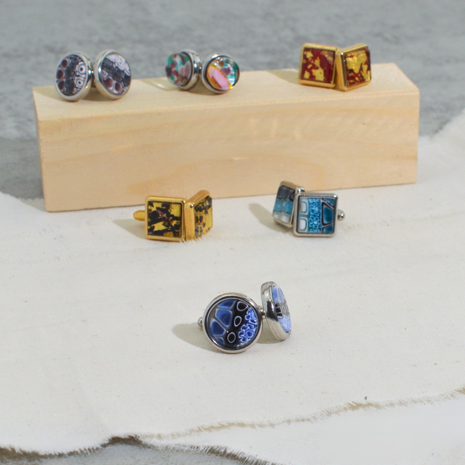 Murano Glass Cuff Links, Handcrafted in Italy - My Italian Decor