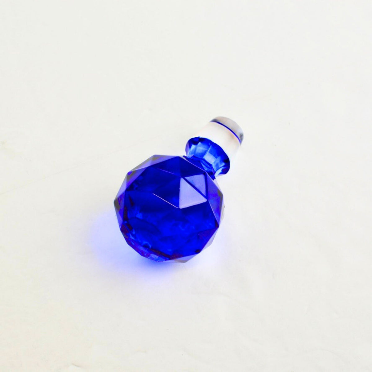 Diamond Italian Crystal Decanter, Hand-Painted, Made in Italy