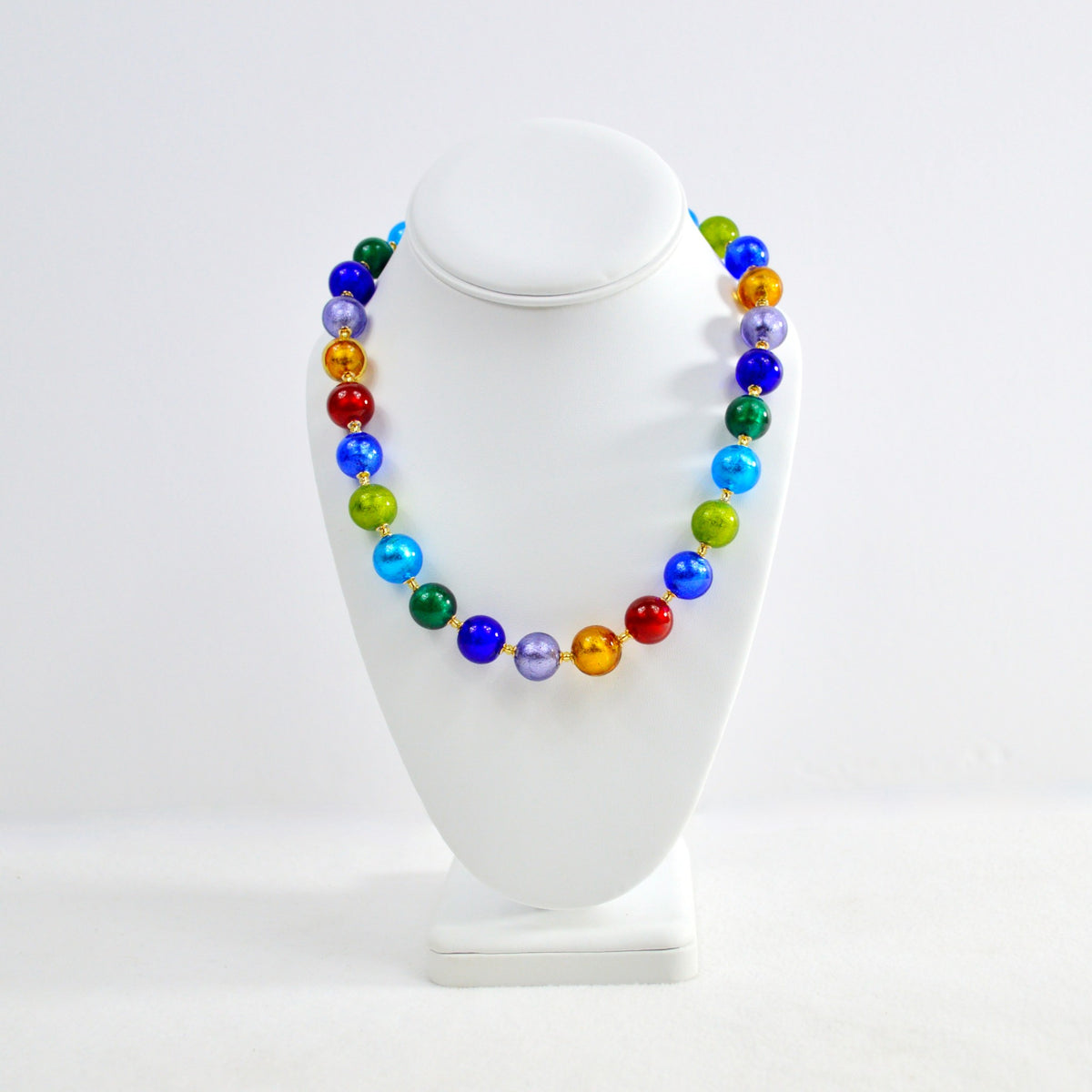Diva Murano Glass Beaded Necklace, Multi-Color Glass Beads, Handcrafted In Italy - My Italian Decor