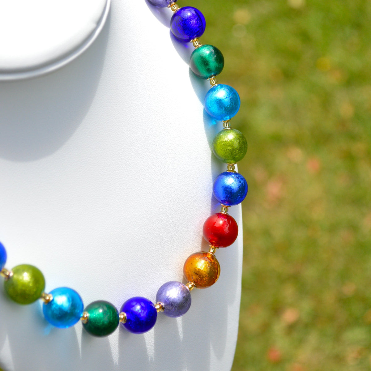 Diva Murano Glass Beaded Necklace, Multi-Color Glass Beads, Handcrafted In Italy - My Italian Decor