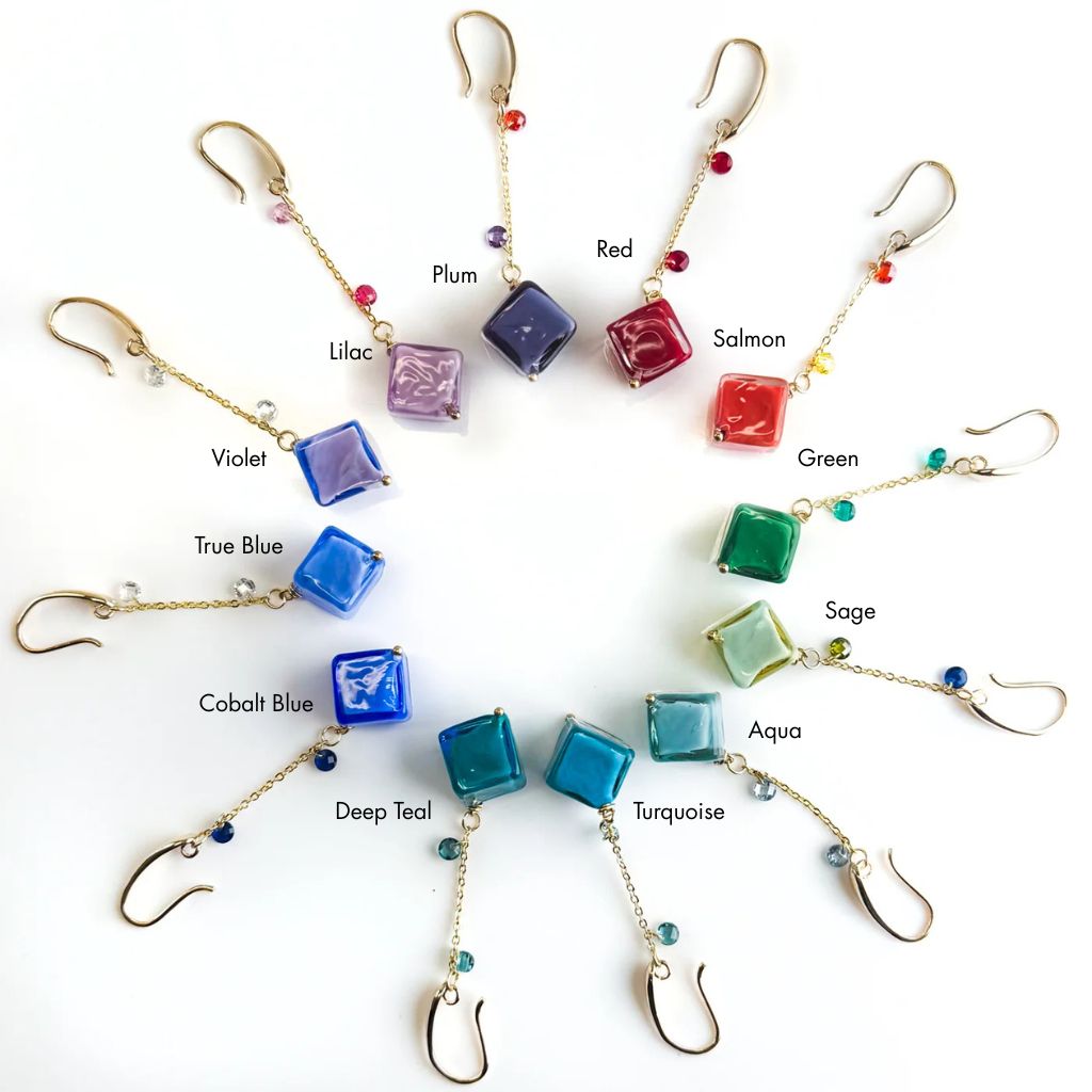 Delicate Chain Earrings, Dolce Bead, Murano Glass - My Italian Decor