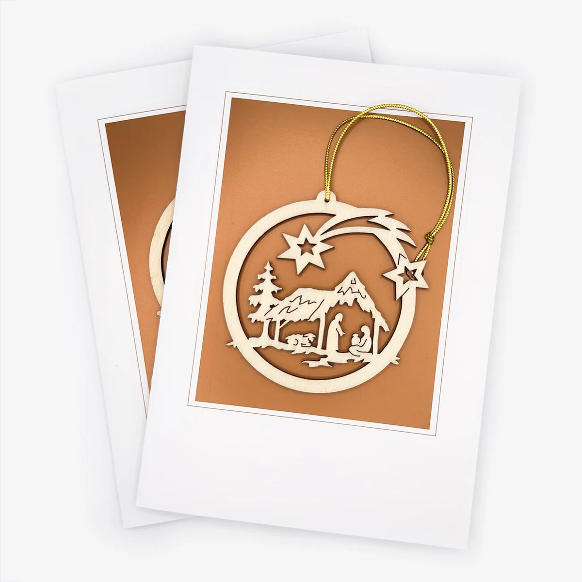 Christmas Card and Wooden Ornament