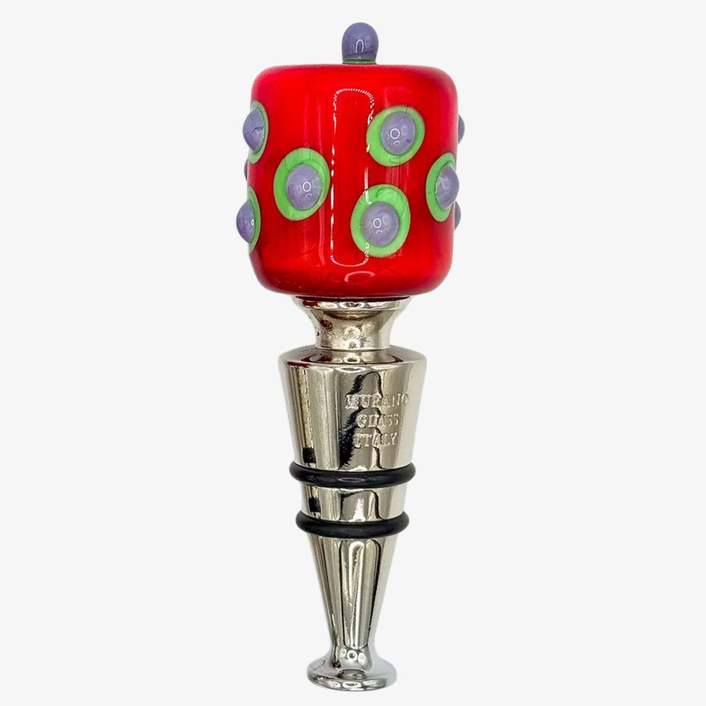 Murano Glass Wine Stopper, Dots