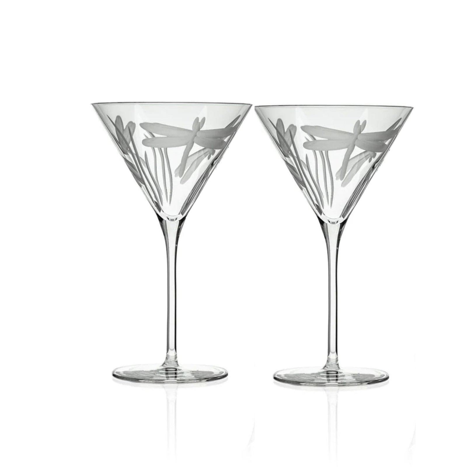 Set of 2 - Dragonfly Martini Glasses - USA Made - My Italian Decor