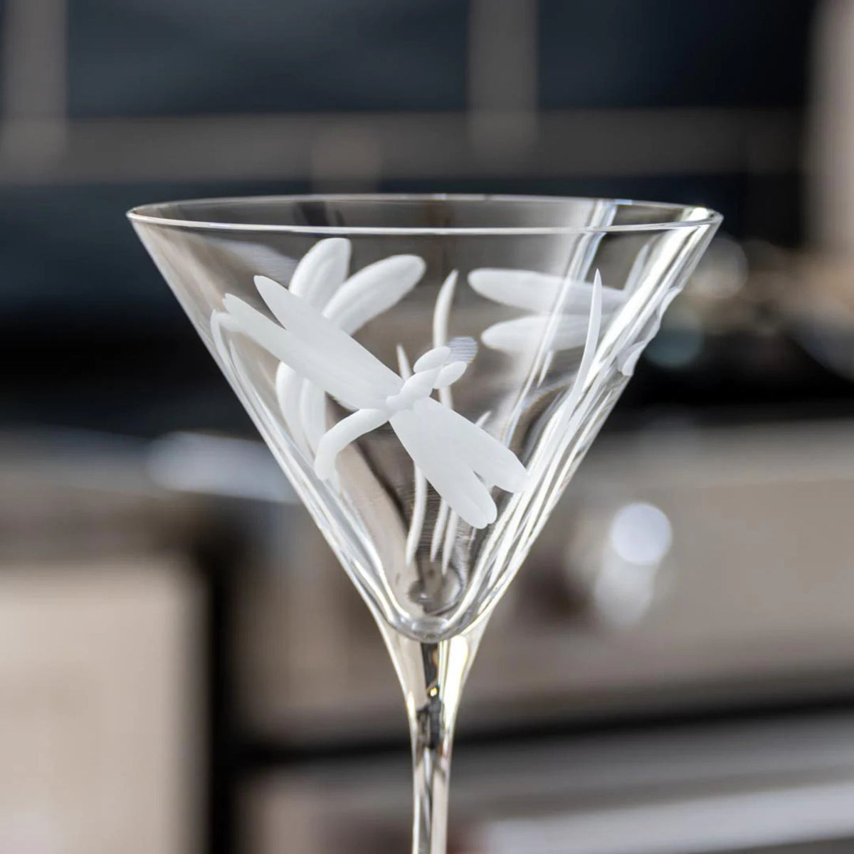 Set of 2 - Dragonfly Martini Glasses - USA Made - My Italian Decor