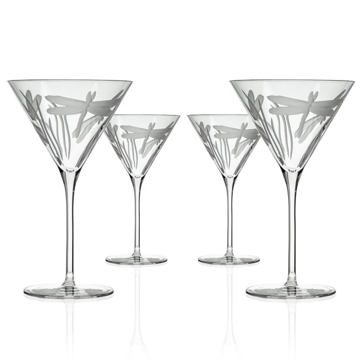 Set of 2 - Dragonfly Martini Glasses - USA Made - My Italian Decor