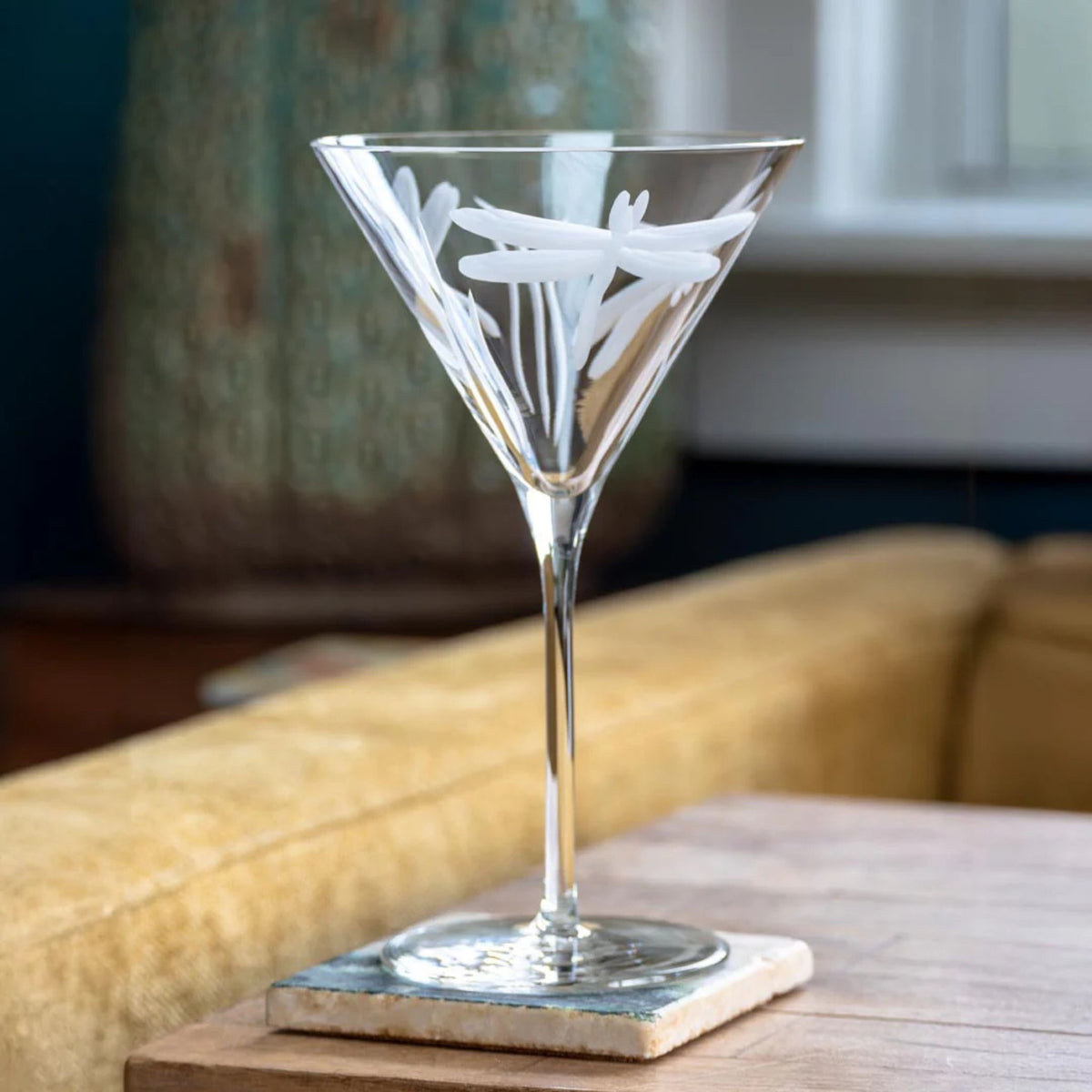 Set of 2 - Dragonfly Martini Glasses - USA Made - My Italian Decor