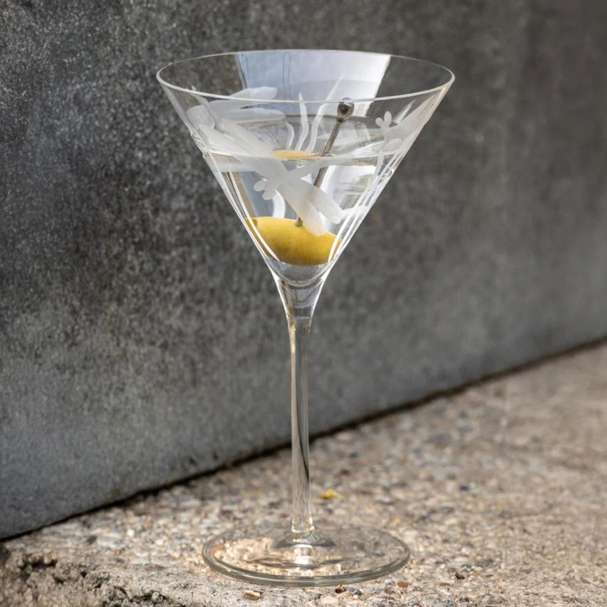 Set of 2 - Dragonfly Martini Glasses - USA Made - My Italian Decor