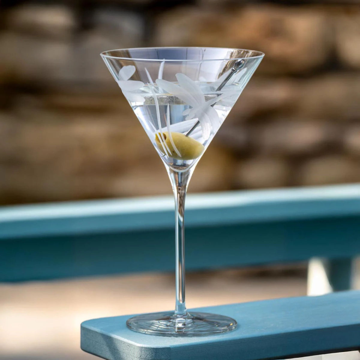 Set of 2 - Dragonfly Martini Glasses - USA Made - My Italian Decor