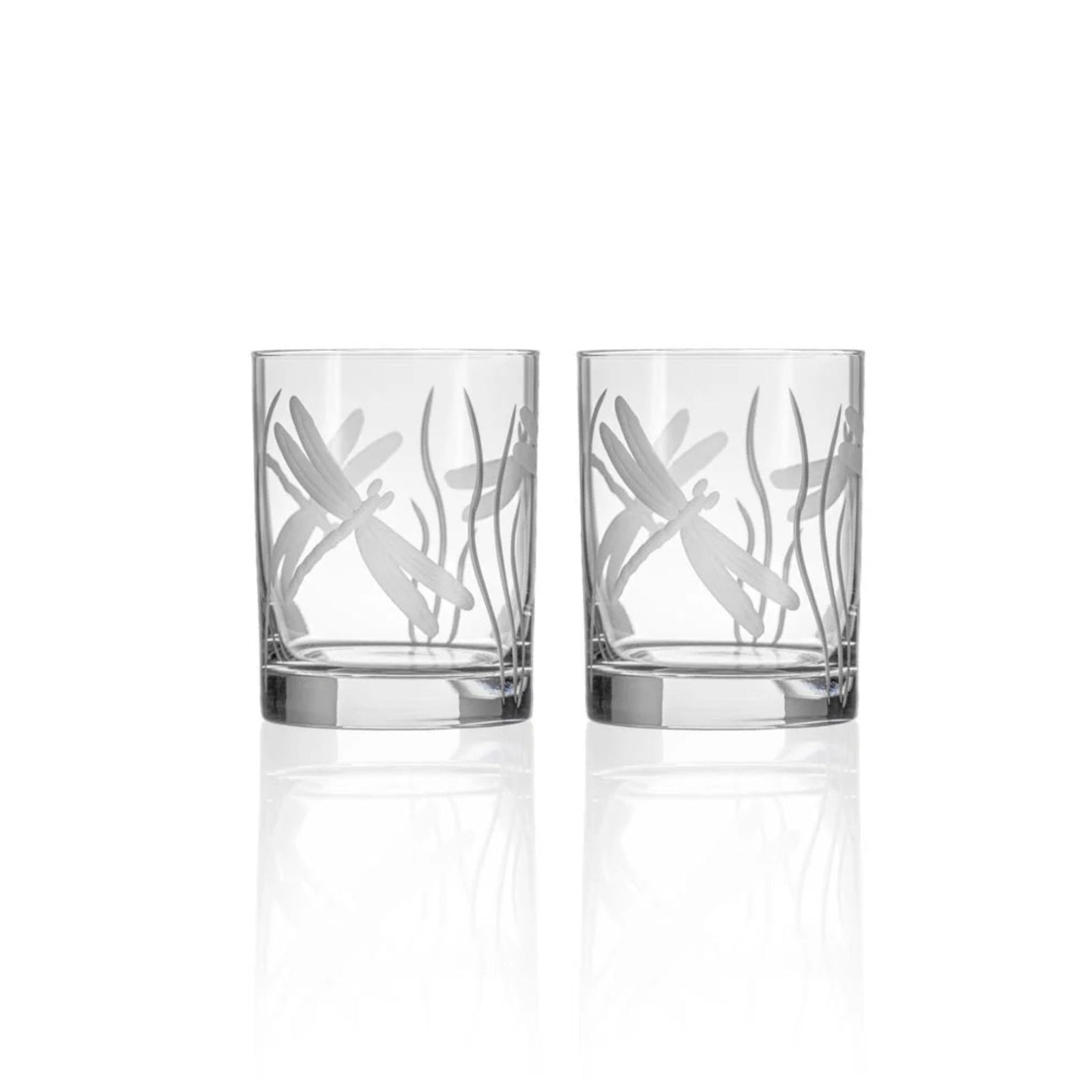 Set of 2 - Dragonfly Whiskey Glasses Tumblers - USA Made - My Italian Decor