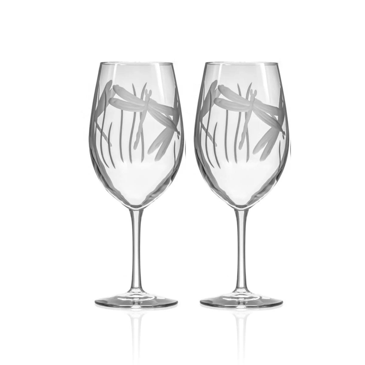 Set of 2 - Dragonfly Wine Glasses - 18oz - USA Made - My Italian Decor