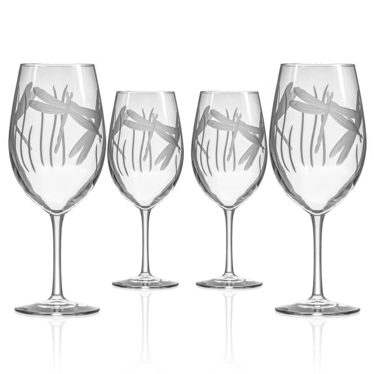 Set of 2 - Dragonfly Wine Glasses - 18oz - USA Made - My Italian Decor
