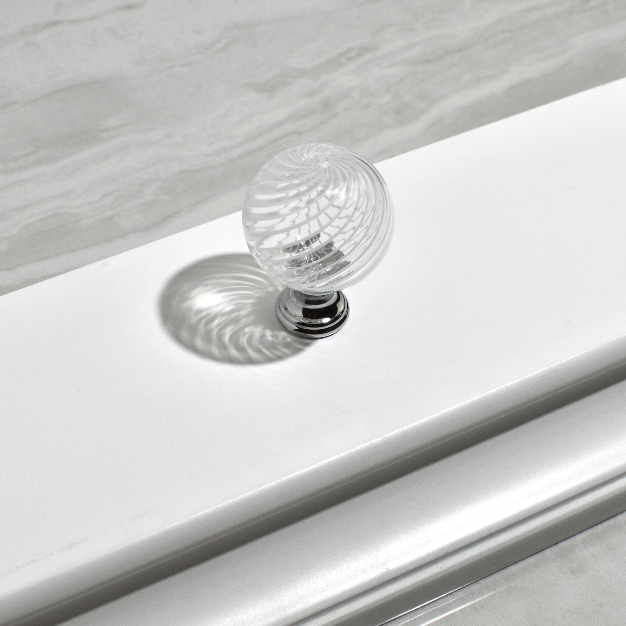 Murano Glass Filigrana Cabinet/Drawer Knob Pull, Made in Italy Murano Glass Filigrana Cabinet/Drawer Knob Pull, Made in Italy
